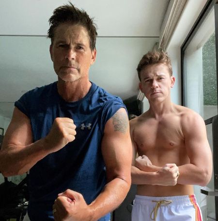 Rob Lowe with his son John Owen Lowe.